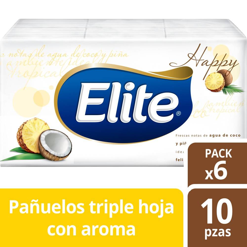 Elite pañuelos spa triple hoja coco piña (6 un)