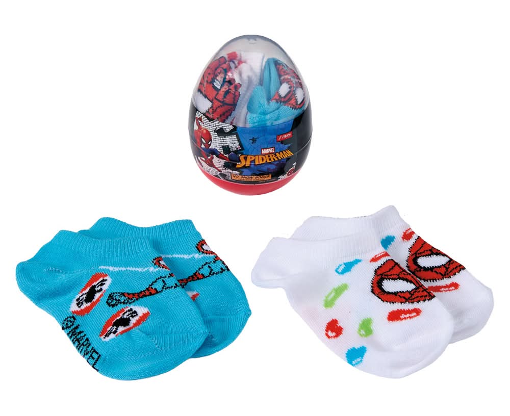 Licensed Childrens Character Easter 2pk Sock - Spiderman 4-6