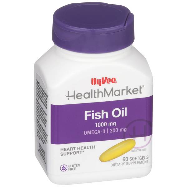 Hy-Vee HealthMarket All Natural Fish Oil 1000mg Omega-3  Softgels