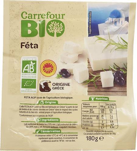 Carrefour Bio - Féta origine Grèce