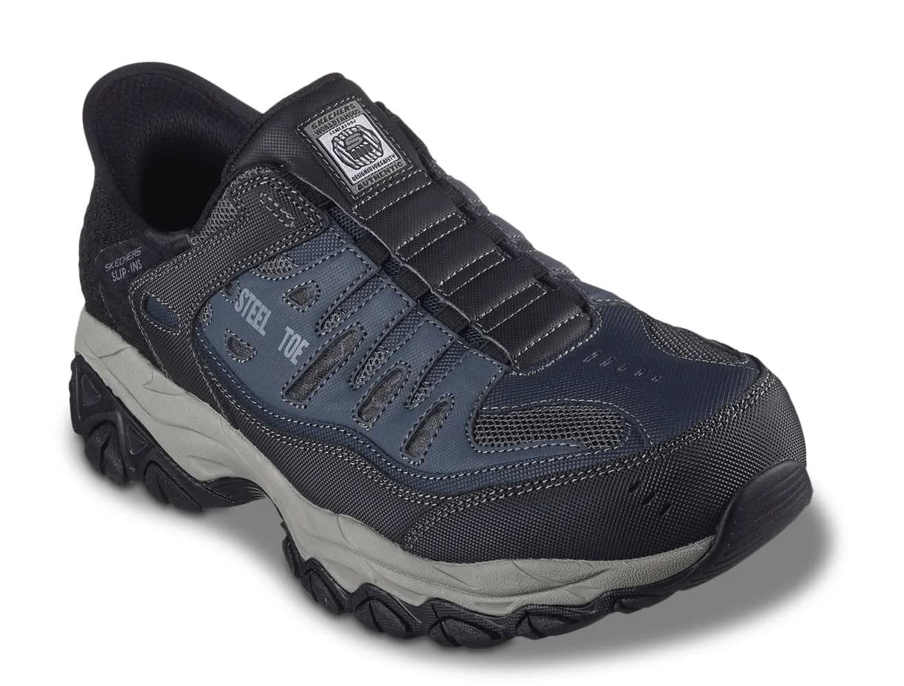 Skechers Hands Free Slip-Ins Work Cankton Faison Steel Toe Work Sneaker - Men's (Navy Medium - 10)