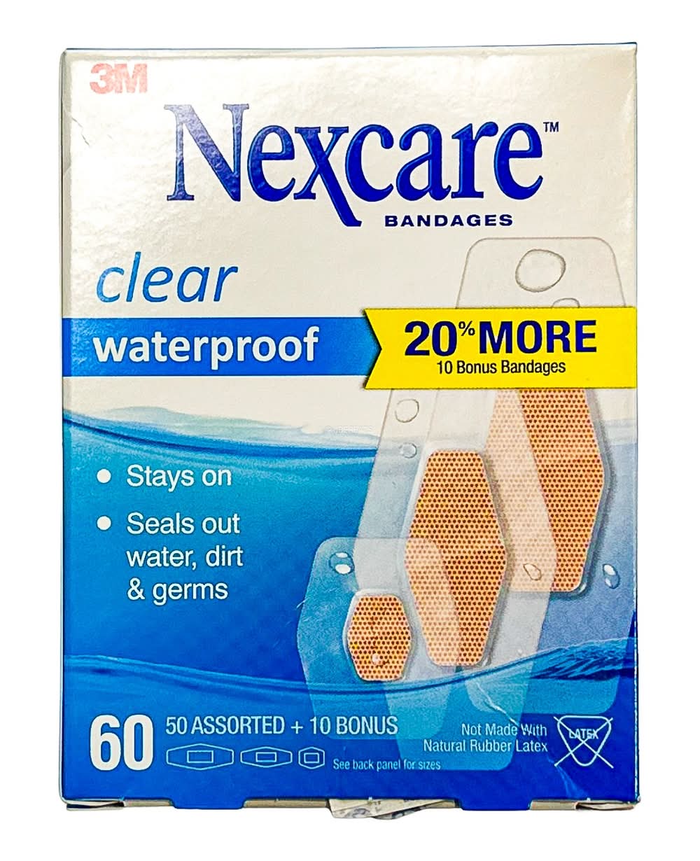 Nexcare Waterproof Bandages, Clear (50 ct)