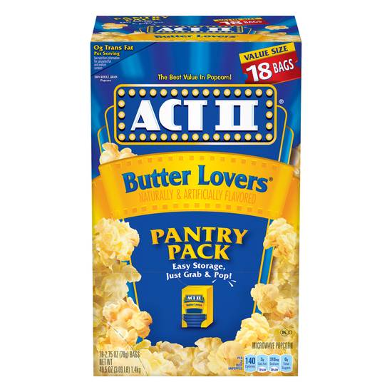 Act Ii Butter Lovers Popcorn Pantry pack (18 ct)