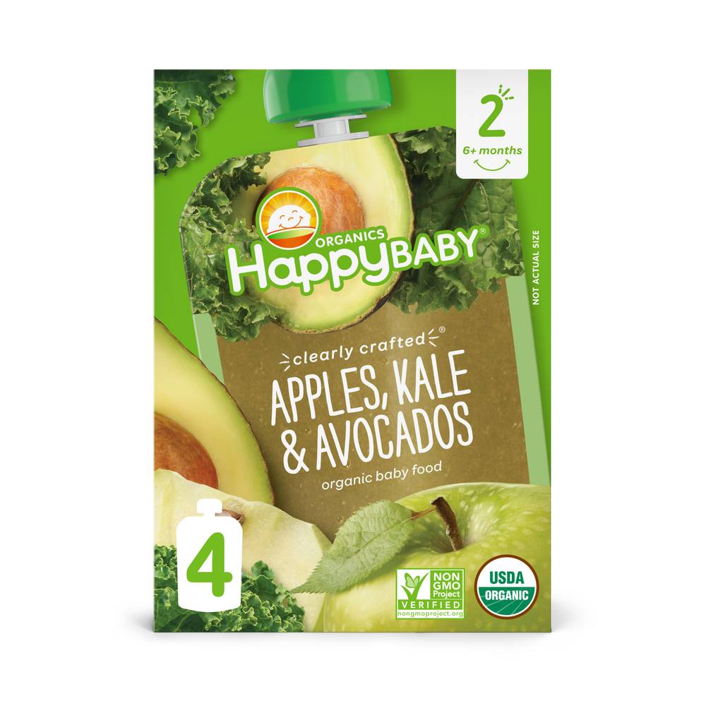 Happy Baby Organics Apples Kale & Avocados 6+ Months Baby Food (1 lbs)