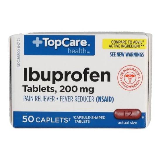 Topcare Ibuprofen 200mg Coated Caplets (50 ct)