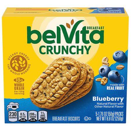 belVita Breakfast Biscuits, Blueberry (1.76 oz, 5 ct)