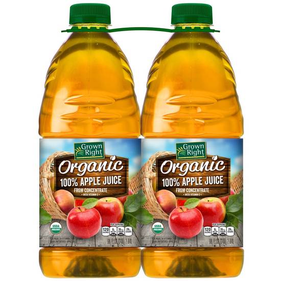 Grown Right Organic 100% Apple Juice (2 x 96 fl oz)