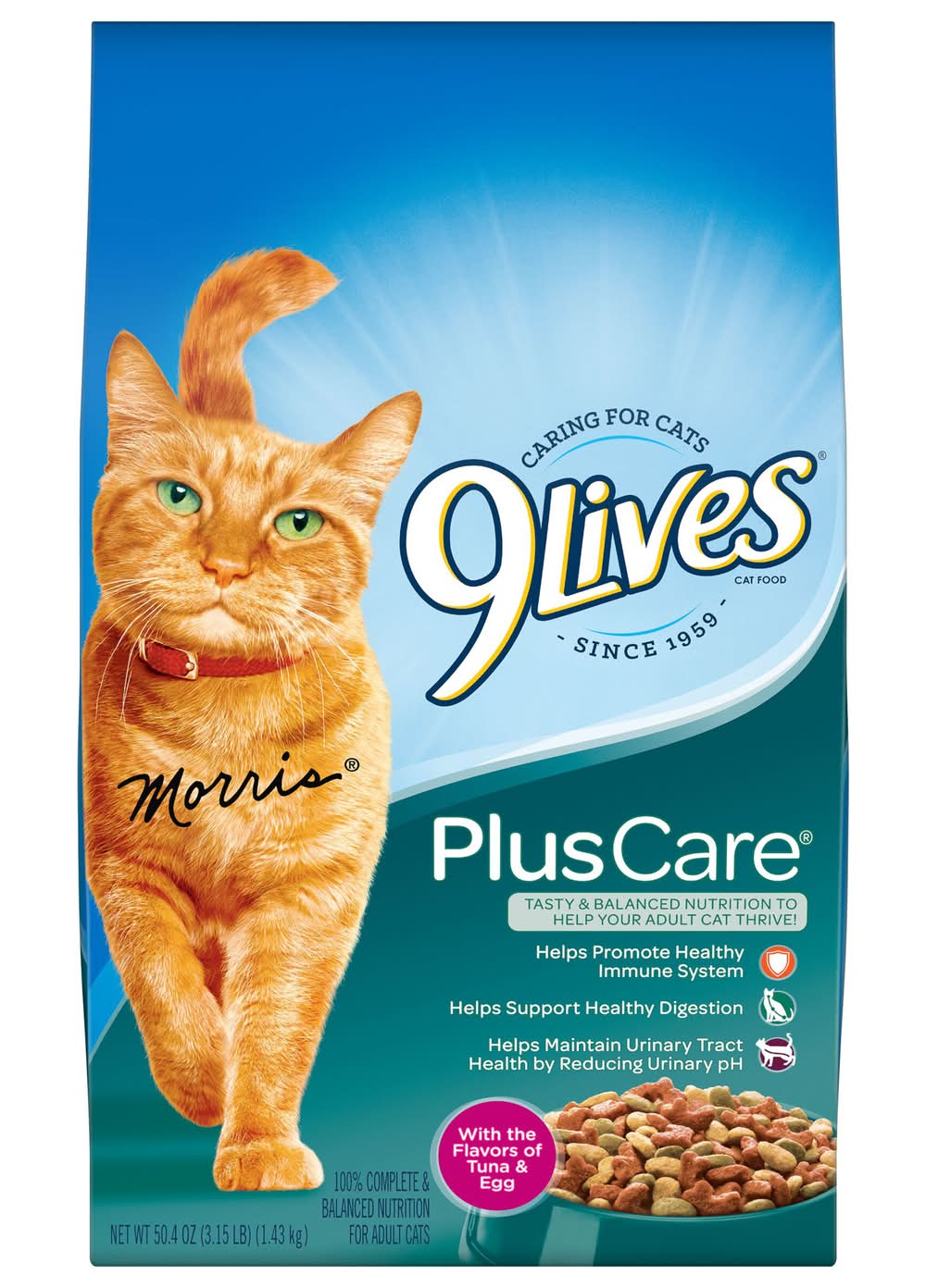 9Lives Plus Care Tuna & Egg Adult Cat Food (50.4 oz)