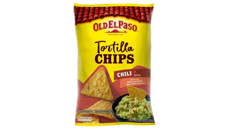 Old El Paso Tortilla Chips Saveur Chili Le sachet de 185g