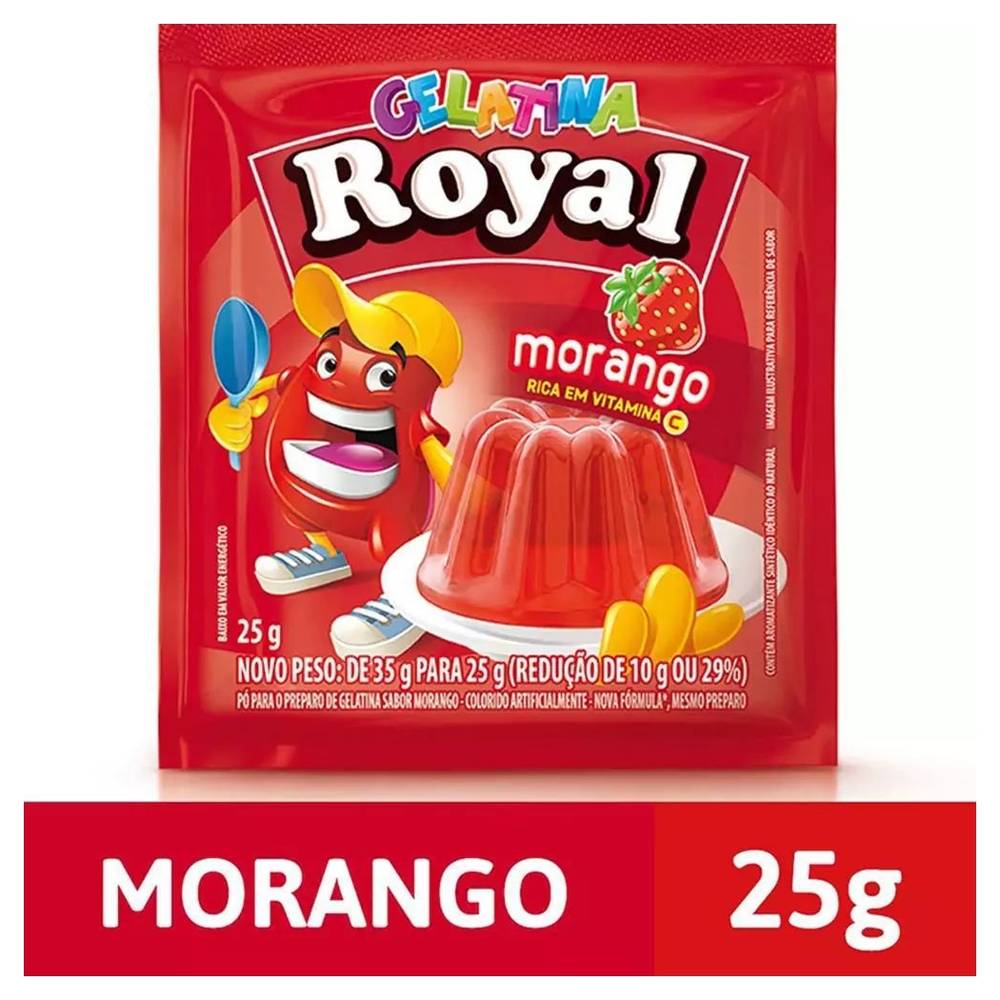 Royal gelatina em pó sabor morango (25g)
