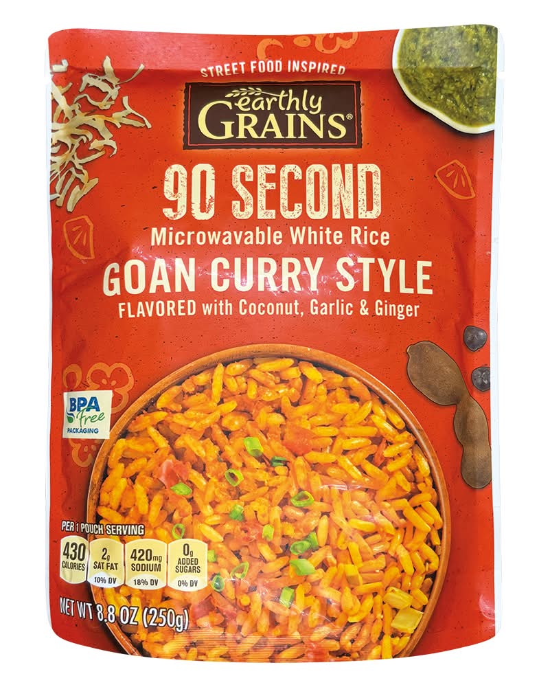 Earthly Grains Street Food White Rice, Goan Curry Style (8.8 oz)