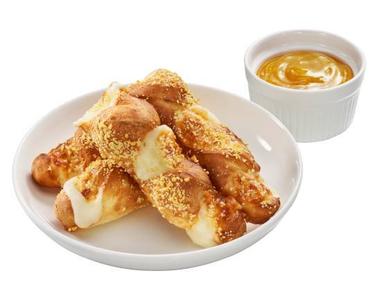 �トロピカルチーズツイストブレッド（4本）パイナップルソース付き Tropical Cheese Twist Bread with Pineapple Dipping Sauce (4 pieces)