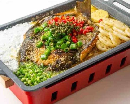 青花椒黑豆花烤鱼 自家製黒豆豆腐の青山椒の焼魚（焼魚専用）