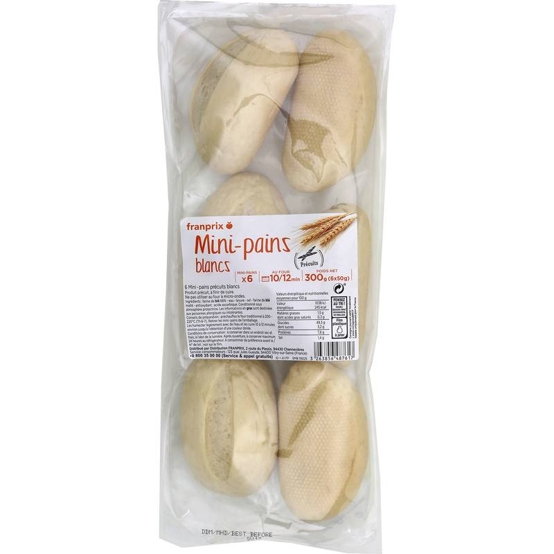 Mini pains précuits franprix 300g