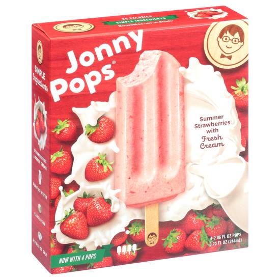 Jonnypops Summer Strawberries With Fresh Cream Pops (4 ct)