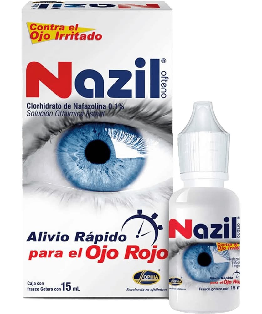 Nazil · Ofteno clorhidrato de nafazolina 0.1% solución oftálmica estéril (15 ml)