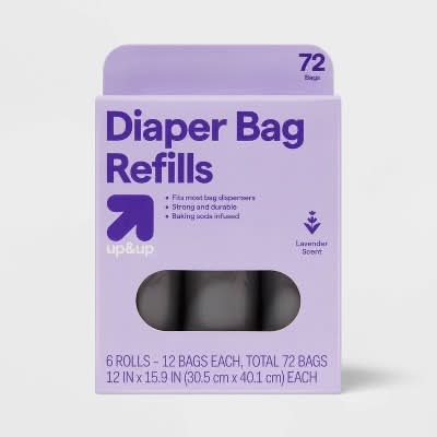 up&up Disposable Diaper Bag Roll, 12x15.9 In (6 x 12 ct)