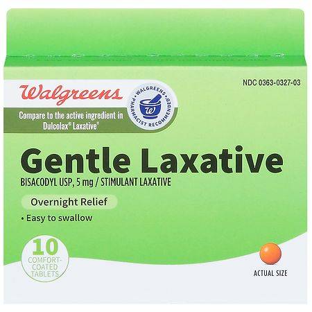 Walgreens Gentle Laxative Comfort 5mg Coated Tablets
