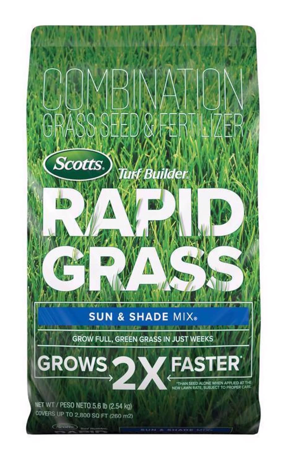 Scotts Turf Builder Rapid Grass Mixed Sun Or Shade Grass Seed And Fertilizer 5.6 Lb