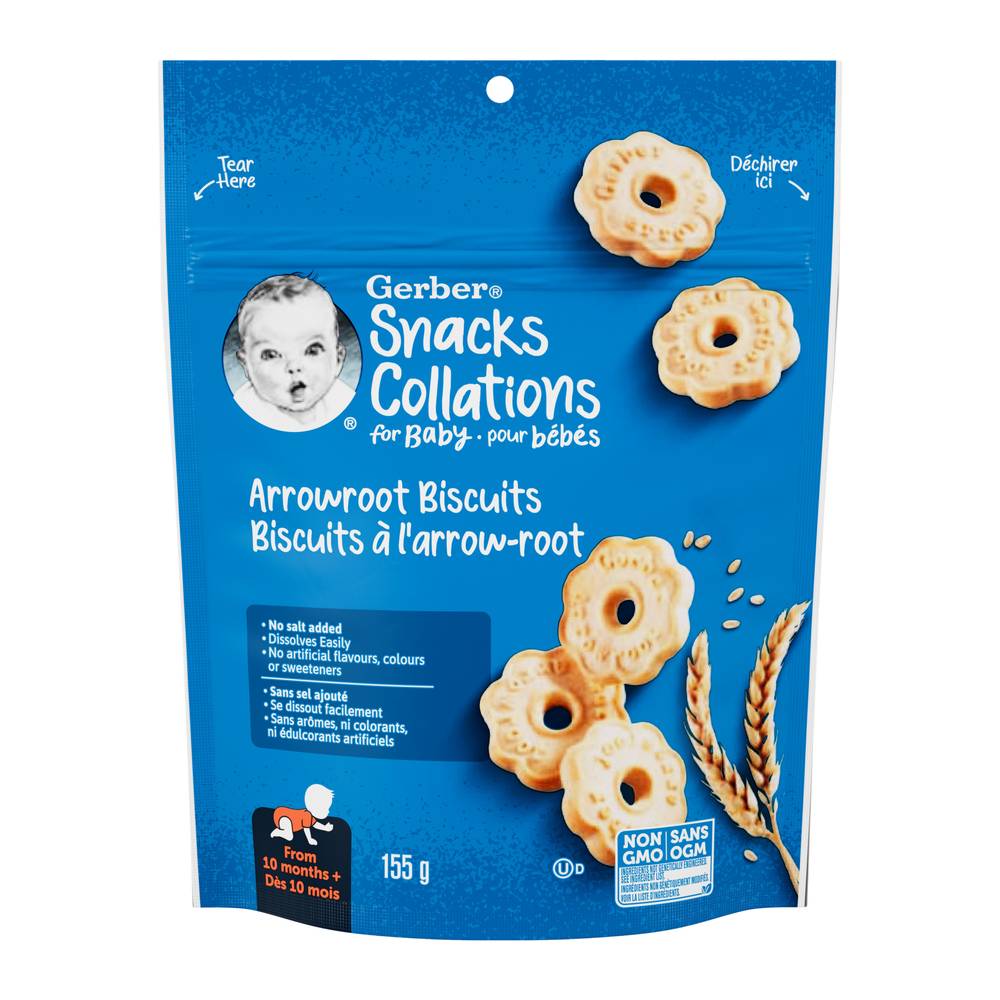 Gerber Arrowroot Biscuits Baby Snacks (155 g)