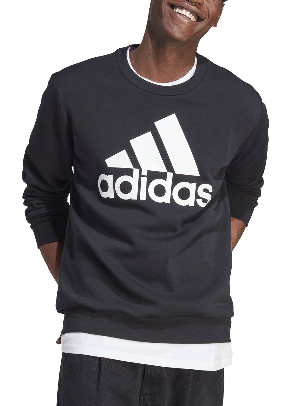 Adidas polerón diseño big logotipo essentials fleece ('xl/negro)