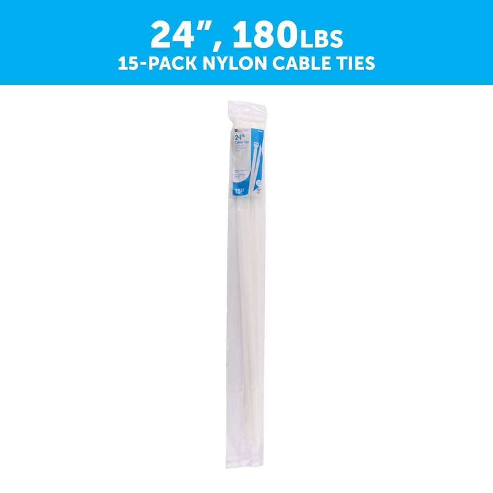 Utilitech 24-in Nylon Zip ties Off-white ( 15 -Pack) | SGY-CT7