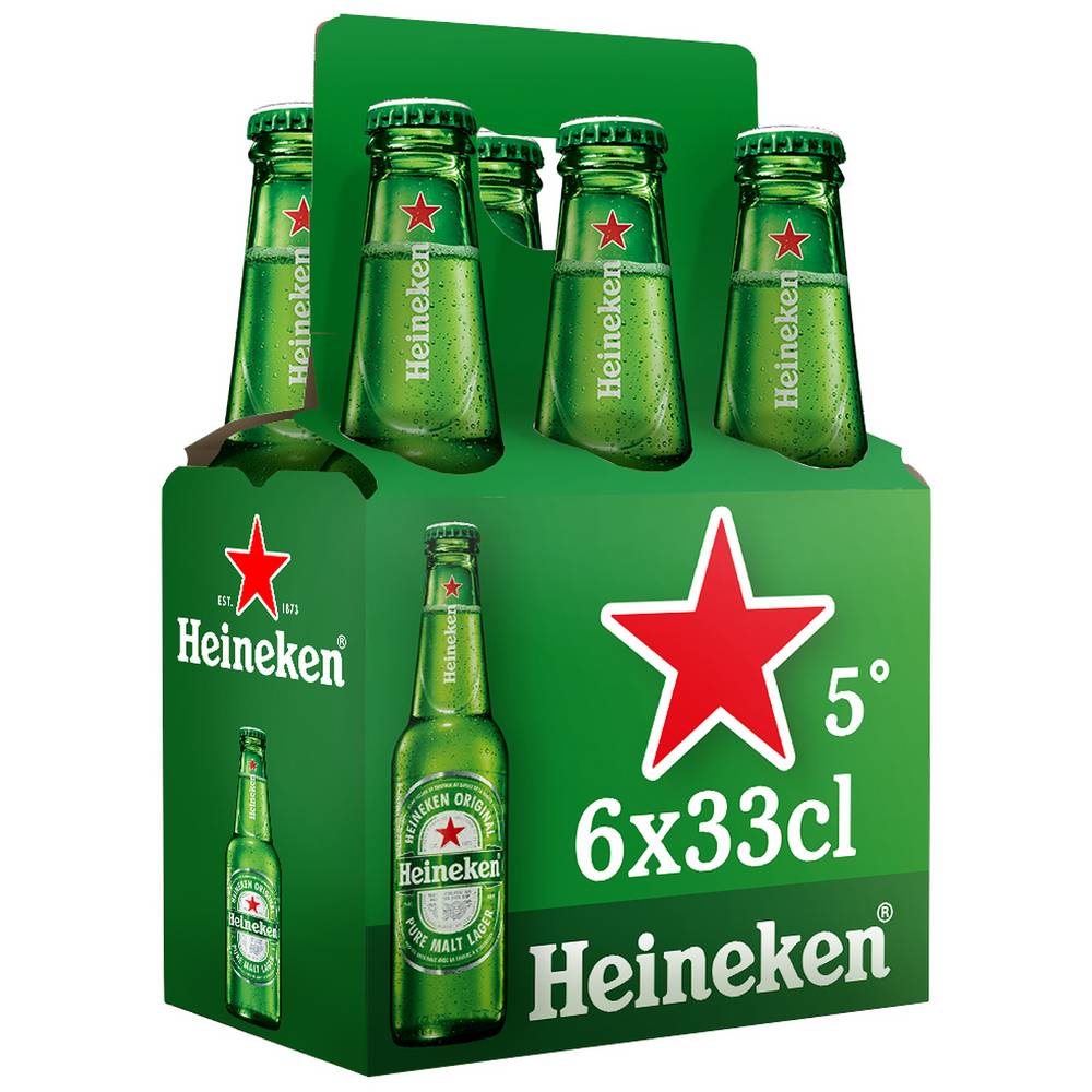 Heineken - Bière blonde (6 x 330ml)