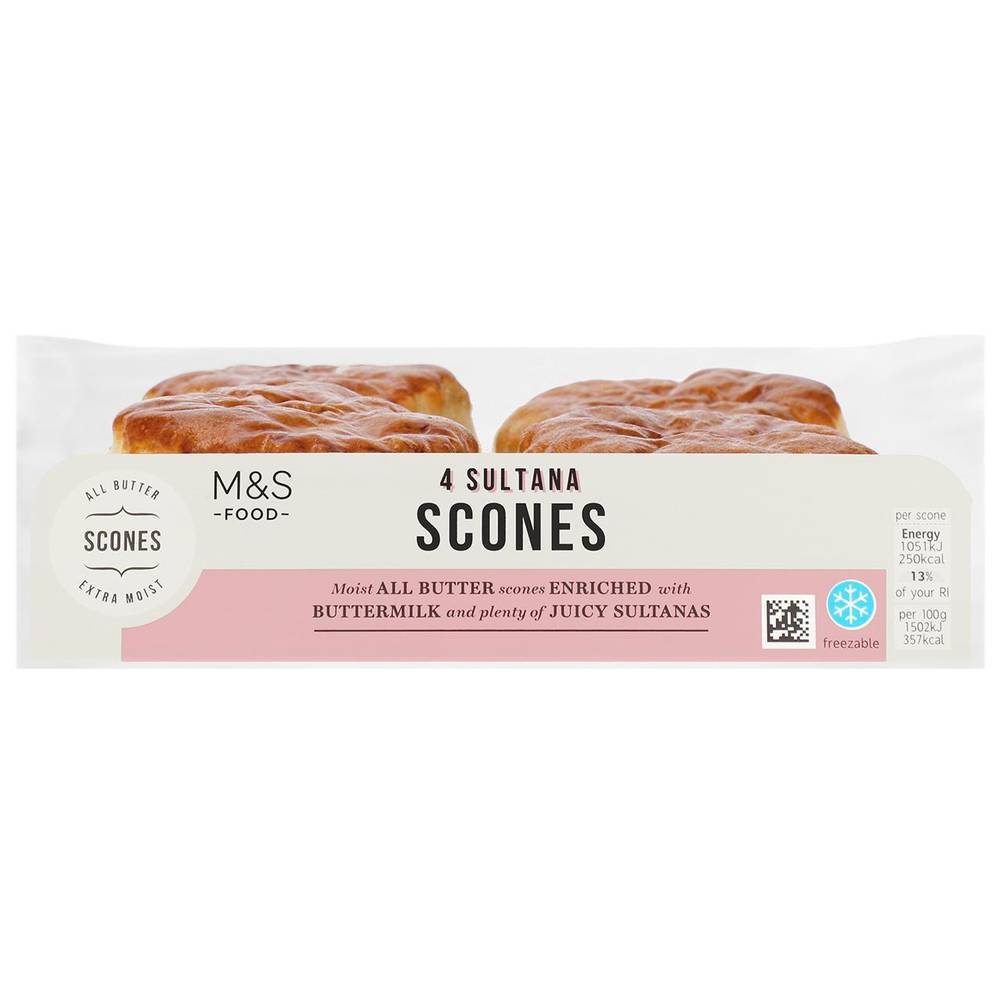 M&S All Butter Sultana Scones (4 per pack)