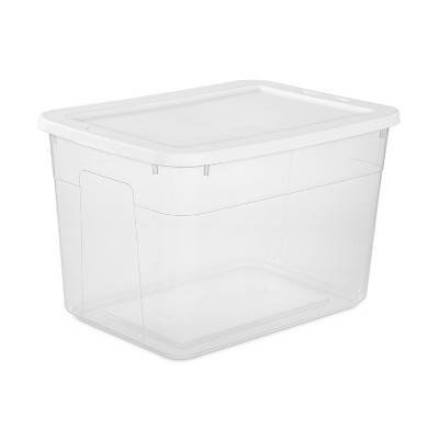 Room Essentials Clear Storage Box With White Lid