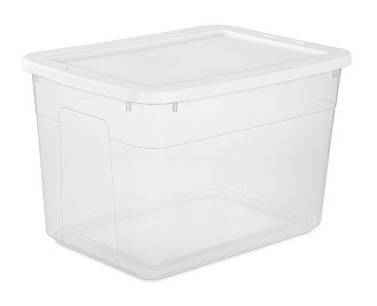 Room Essentials Clear 70 Qt Storage Box With White Lid