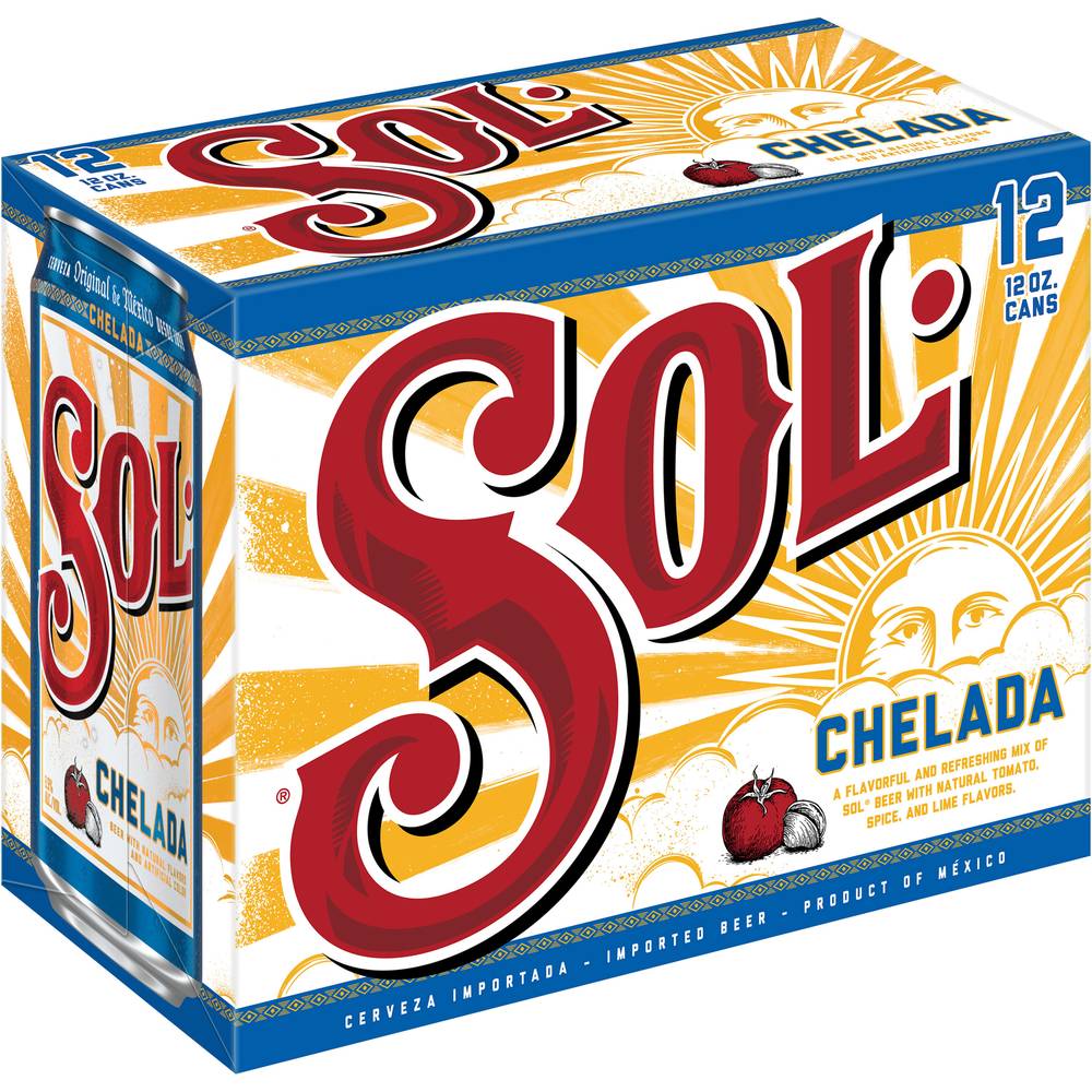 Sol Chelada Mexican Larger Beer Cans (12 fl oz)