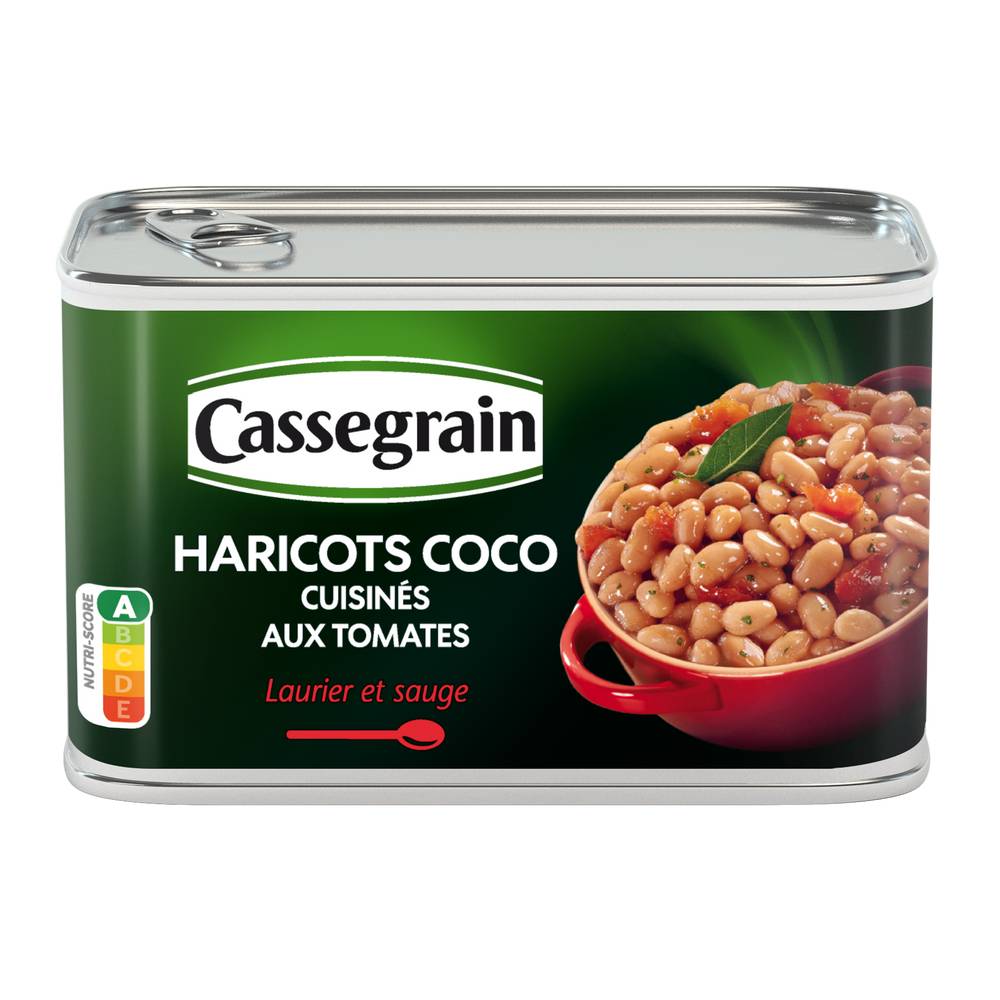 Cassegrain - Haricots coco cuisinés à la tomate laurier et sauje (435g)