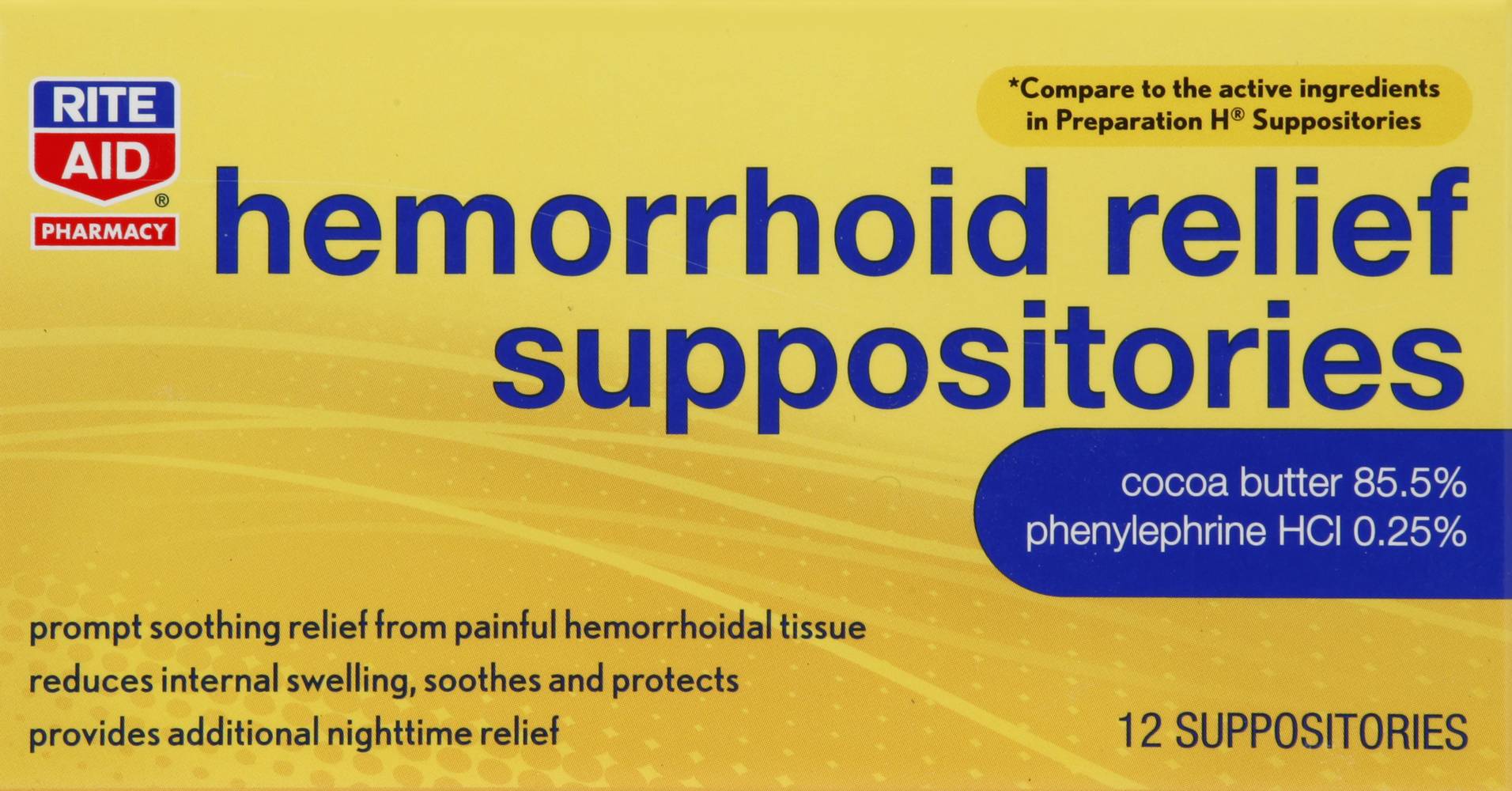 Rite Aid Hemorrhoid Relief Suppositories (12 ct)