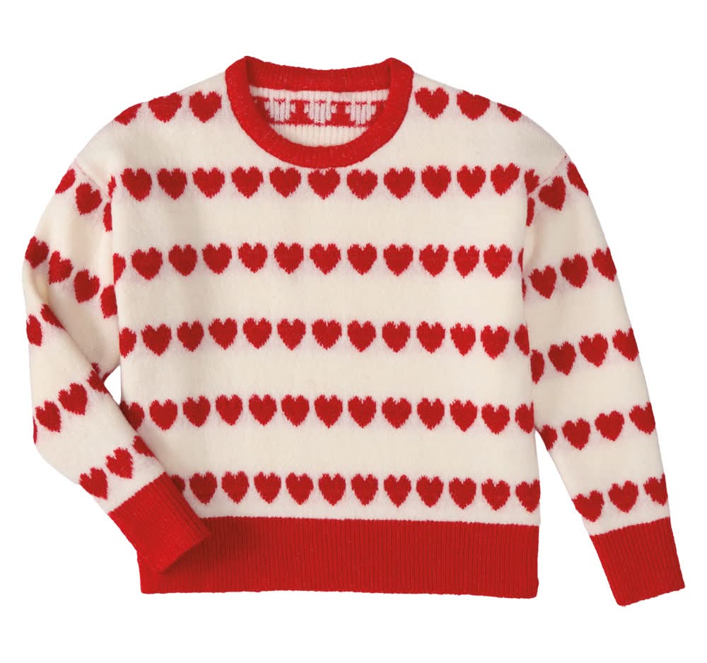 Lily & Dan/ L&D Childrens Valentines Day Sweater - White XS