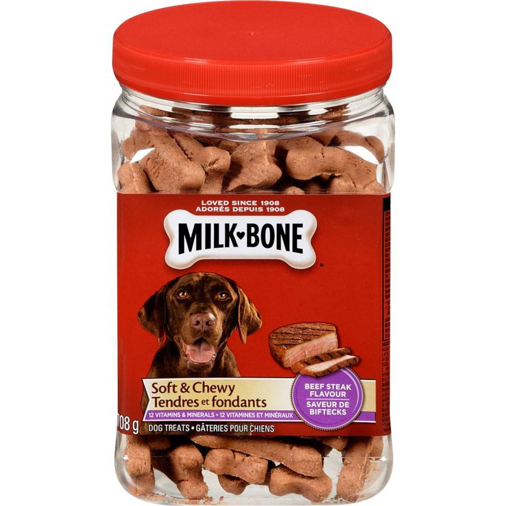 Milk-Bone Dogs Treats Soft & Chewy Beef Steak (708 g)