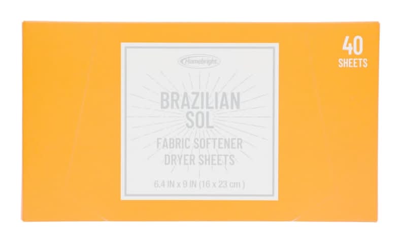 Homebright Brazilian Sol Fabric Softener Dryer Sheets, 40-pc Pack.
