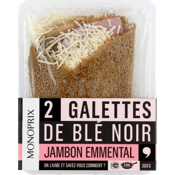 Monoprix Galettes De Blé Noir Jambon Emmental La Barquette De 2 - 300 G