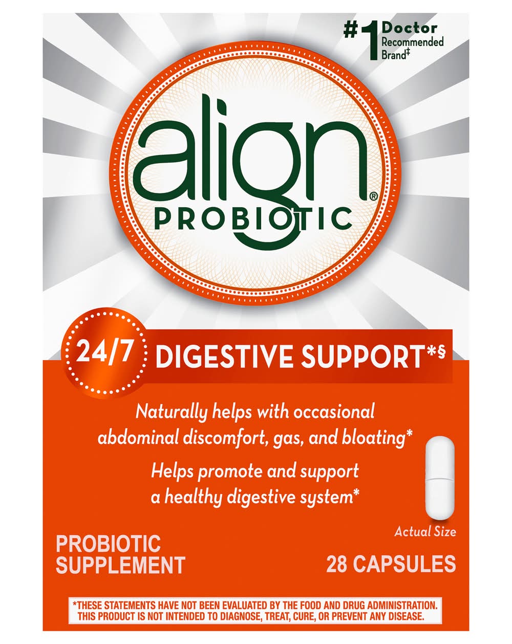 Align Digestive Support Probiotic Supplement Capsules (28 ct)