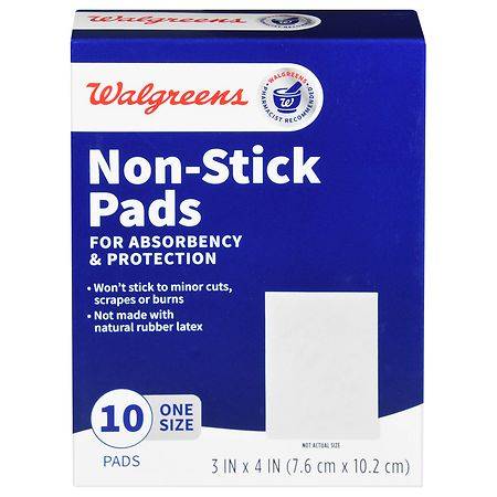 Walgreens Non-Stick Pads 3 in x 4 in - 10.0 ea