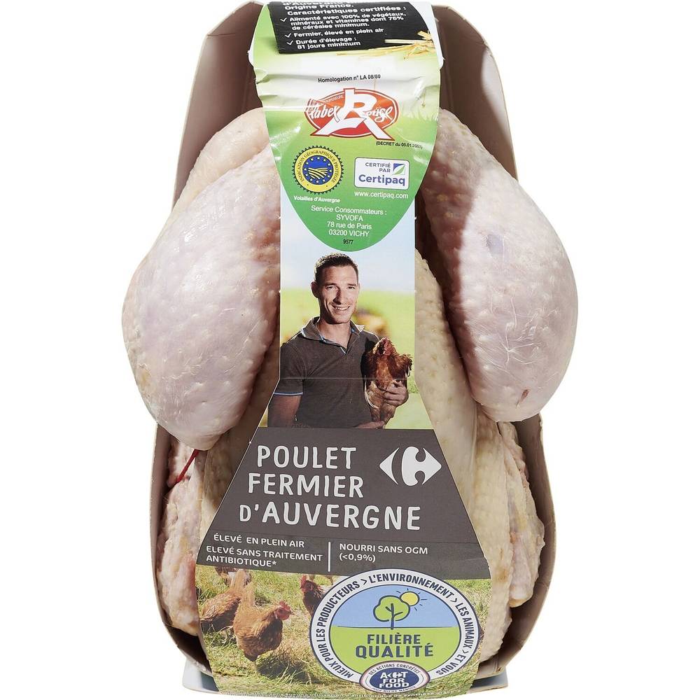 Carrefour - Poulet fermier blanc d'auvergne (1,4kg)