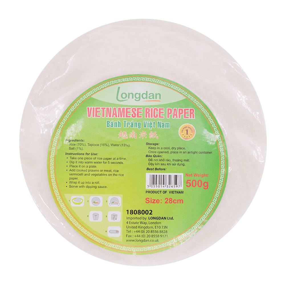 Longdan Vietnamese Rice Paper 28cm (500g)
