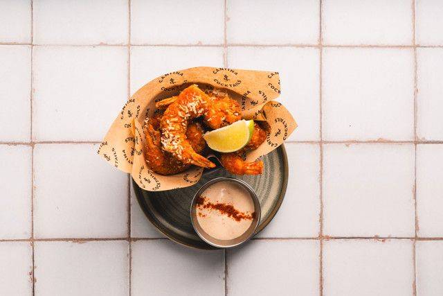 Battered Coconut Sweet Chilli King Prawns