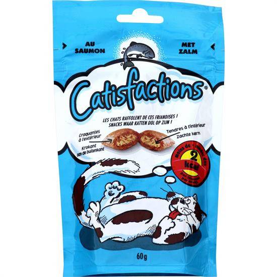 Friandises pour chat au saumon CATISFACTIONS - le sachet de 60 g