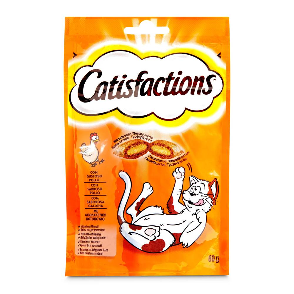 Snack Para Gatos Con Pollo Catisfaction Bolsa 60 G