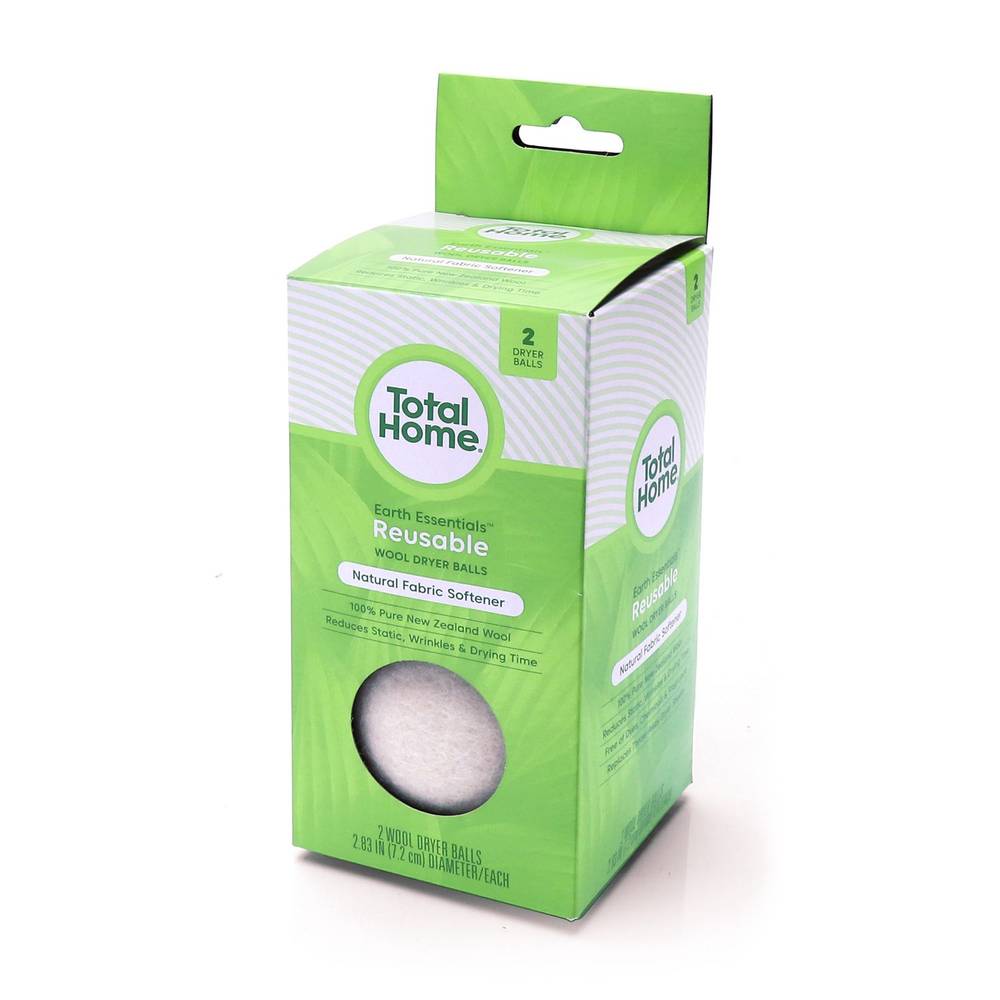 Total Home Natural Wool Dryer Balls, 2 Ct