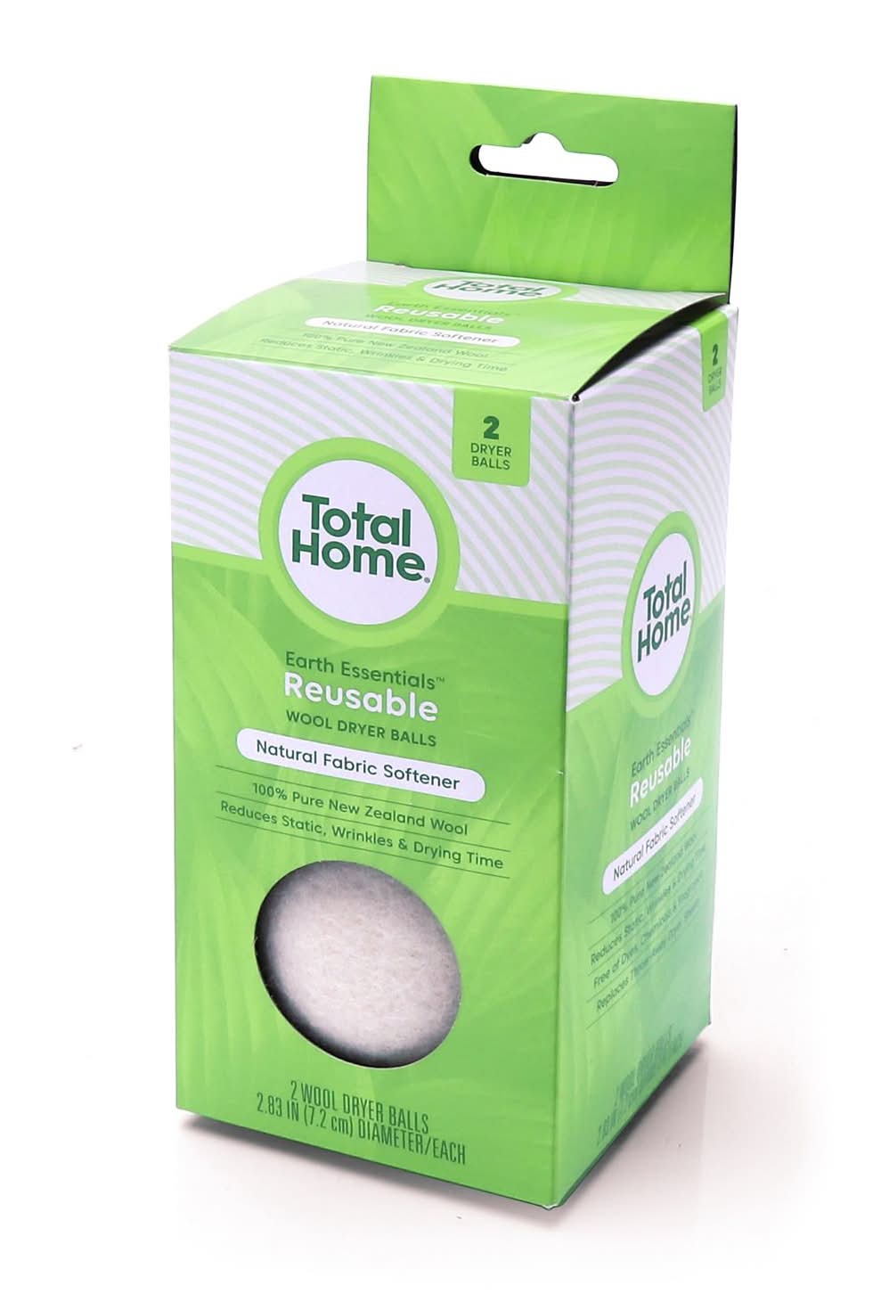 Total Home Natural Wool Dryer Balls, 2 Ct