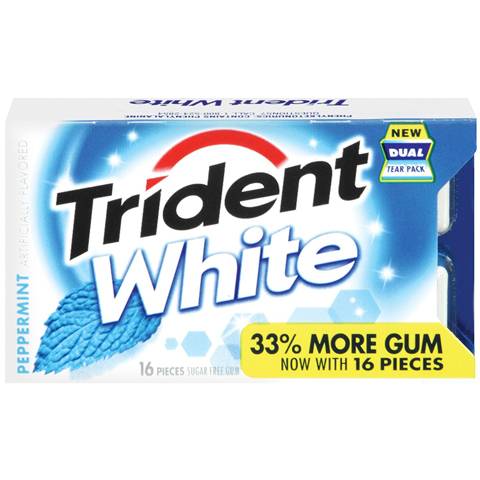Trident White Peppermint Gum 16 Count