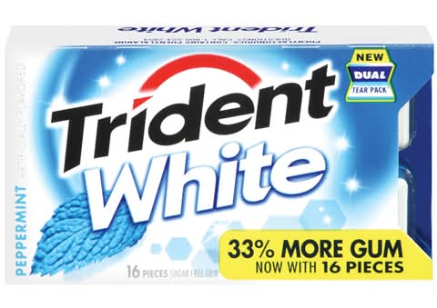 Trident White Peppermint Gum 16 Count
