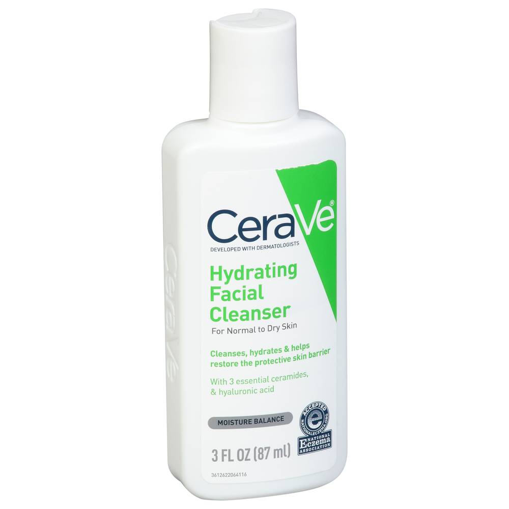 CeraVe Hydrating Face Wash, Face Cleanser For Normal To Dry Skin (3 fl oz)