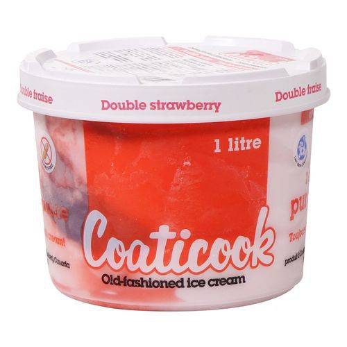 Coaticook · Strawberry ice cream - Crème glacée double fraise (1 L - 1L)